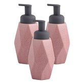 Homestic Liquid Soap Dispenser | Handwash Soap Dispenser | Soap Dispenser for Wash Basin | Shampoo Dispenser Bottle | Bathroom Dispenser Bottle | 3 Piece | 400 ml | JY00014 | Pink